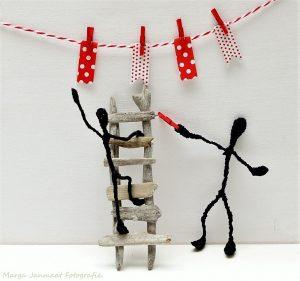Feest met vlaggetjes en zwarte figuurtjes